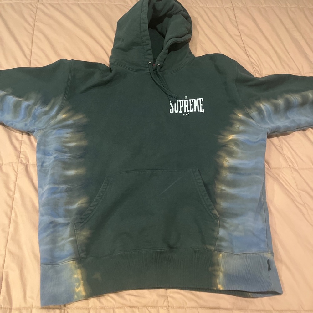 Supreme bleached hoodie dark green